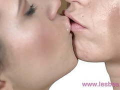 TubeChubby presents: Lesbea cute brunette takes big tits blonde