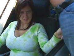 TubeChubby presents: Busty boobiekat car blowjob through window