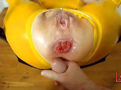 TubeChubby presents: Anal fisting and fucking with cock and balls makes me squirt