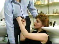 TubeChubby presents: Sweet hairy pussy and ass fucked in salon