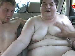 TubeChubby presents: Mature fat slut sucks cocks in the car for money