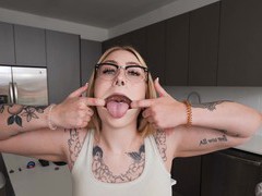 TubeChubby presents: Hd pov video of gracie squirts getting a facial after sucking a dick, HD POV, Couple, Hardcore, Tattoo, Chubby, Blondes, Glasses, Blowjob, Cumshot, Facial