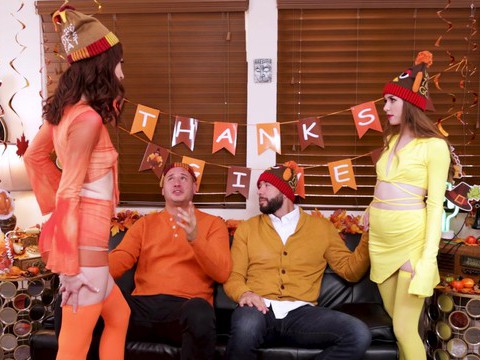 TubeChubby presents: Pale brunettes ava davis and myra moans love having kinky foursomes