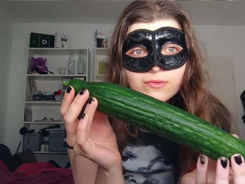 TubeChubby presents: 18yo teen fucks huge cucumber!!!  small tits, shy teeny, perfect body  amateur teen