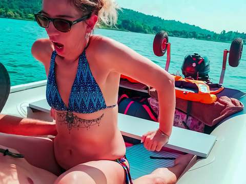 TubeChubby presents: Wife gets fucked on a boat and gets a creampie from her husband's best friend