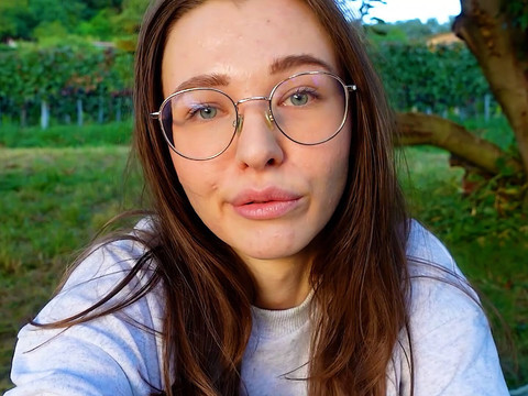 TubeChubby presents: Alone? outside on the fields i presnet my huge labia teen pussy and clit