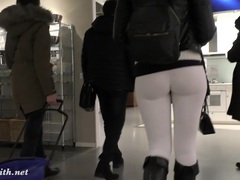 TubeChubby presents: Jeny smith  camel toe white leggings